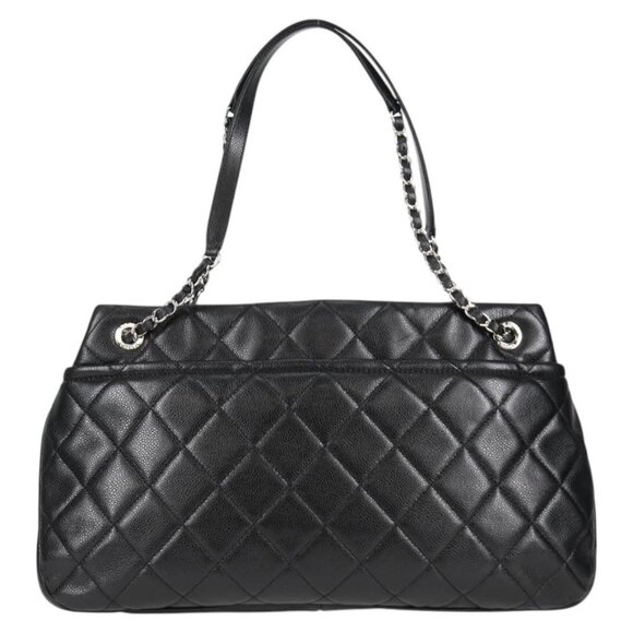 CHANEL Matelasse COCO Mark Chain Bag Grained Calf Skin Black Silver CC Auth - Picture 3 of 15
